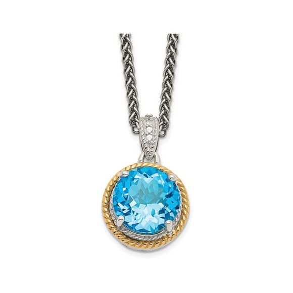 4.05 Carat (ctw) Blue Topaz Pendant Necklace in Sterling Silver with Chain